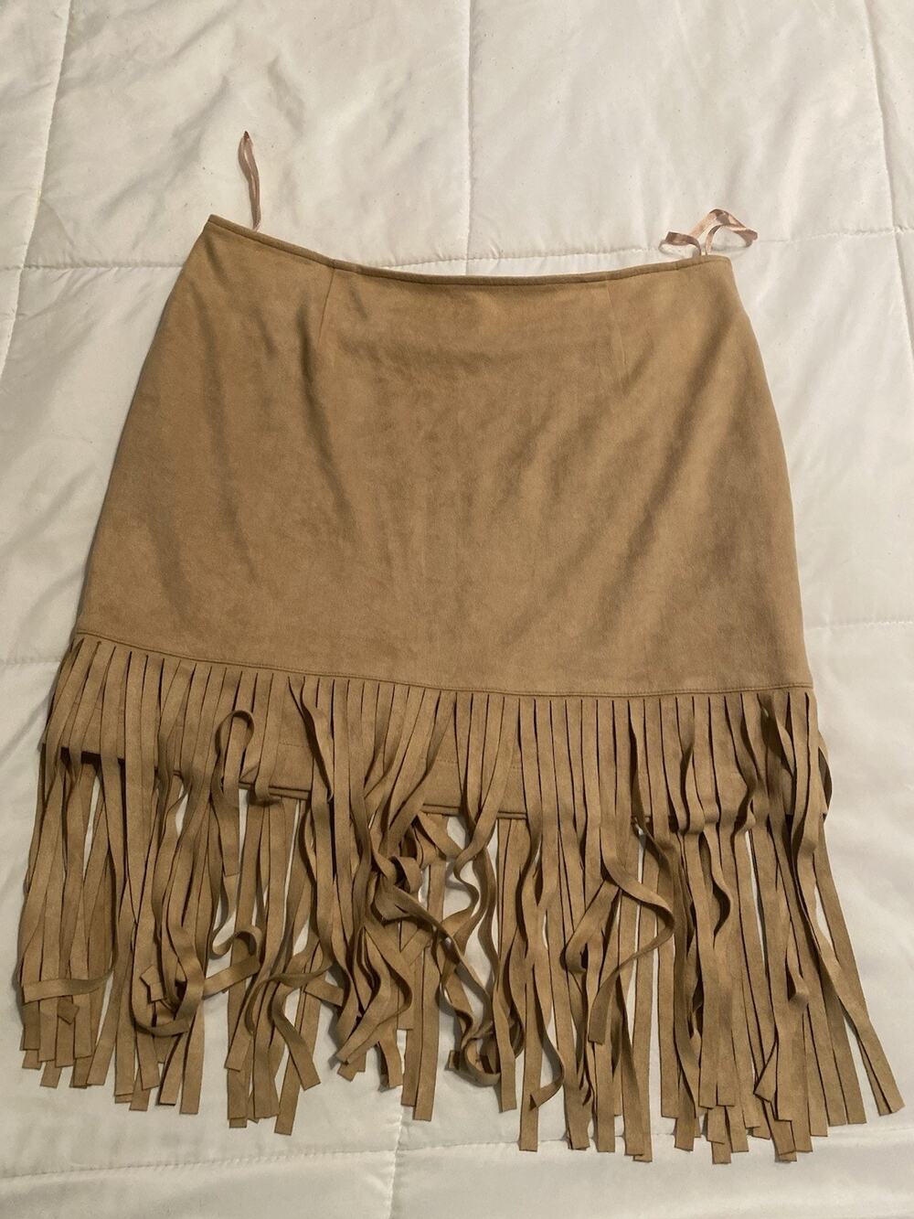 Gianni Bini Mini Skirt With Fringe 32 Waist Western Classy